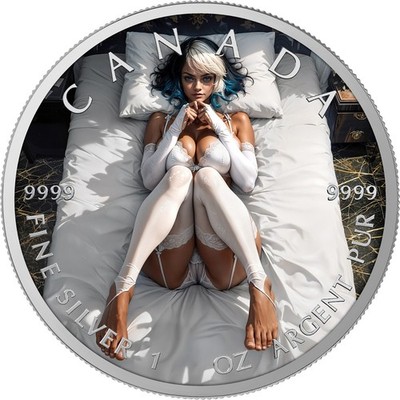 Silbermedaille Canada 1 oz - Blue & White - 2026 Farbe Aufsteller Silber 999