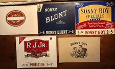 Lot of 5 Vintage Paper Cigar Box Advertising Labels