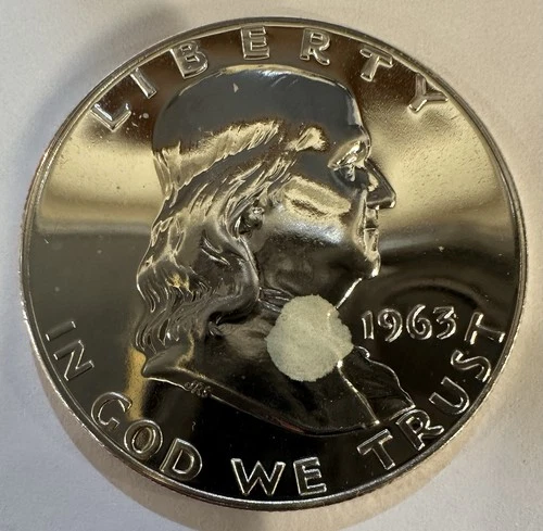 1963 50C (Proof) Franklin Half Dollar. Visible Bell Lines. #156