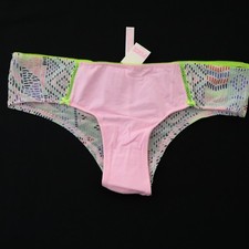 NEW Victoria's Secret VTG PINK Sheer Mesh Cotton RARE Cheekster Panty LARGE