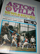 ASTON VILLA v DERBY COUNTY,   1st MARCH 1980,  NO WRITING,  VERY GOOD CONDITION.