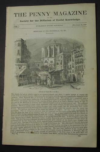 1837 Penny mag: BARCELONA; zoos of London; Guiana Indians; wren; Newfoundland