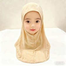 One Piece Hijab Amira Turban Headscarf Kids Girls Bonnet Prayer Ninja Scarf 2-6Y