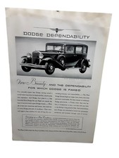 1931 Dodge Six Sedan Print Ad New Beauty Dependability