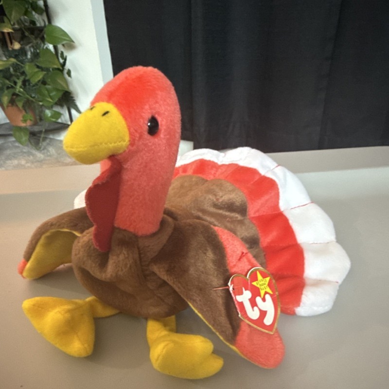Ty Gobbles Turkey - Beanie Baby Retired Plush Toy 1996 with Tag