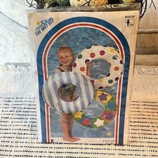 Intex The Wet Set 20" Swim Ring Vintage 2000 Blue White Stripe Design Pool