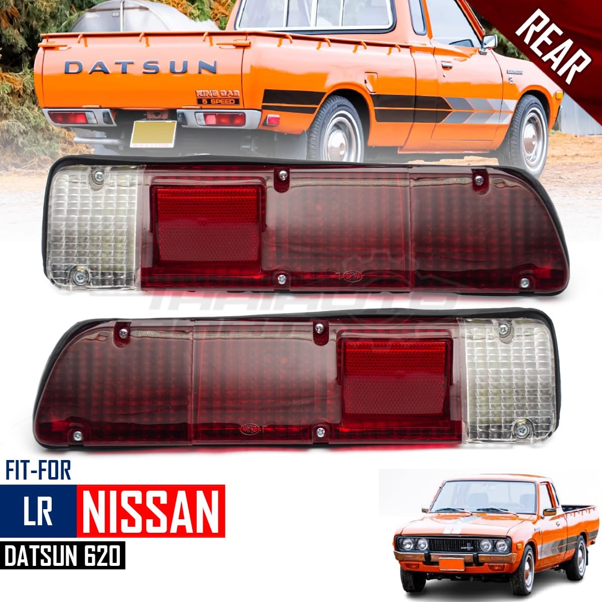 Pair Rear Tail Light Lamp For Nissan Datsun 620 1500 Truck 1972