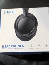 JH-820 Bluetooth 5.4 Wireless Stereo Over-Ear Headband Headphones, Black