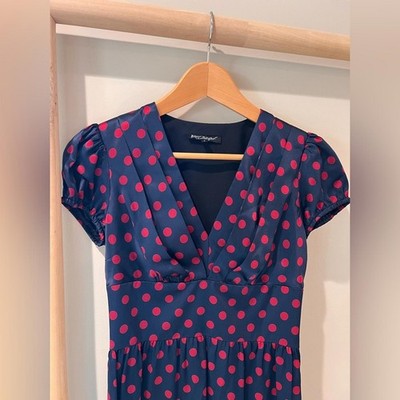 Vintage Betsey Johnson navy red polka dot silk cap sleeve dress sz 2 Y2K | eBay Vintage Betsey Johnson navy red polka dot silk cap sleeve dress sz 2 Y2K | eBay