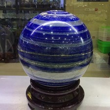 140.8LB Top Natural Lapis Lazuli Quartz Sphere Crystals Reiki Ball Healing 340mm