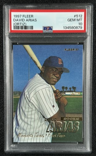 DAVID ARIAS ORTIZ PSA 10 1997 FLEER #512 ROOKIE RC TWINS 0879