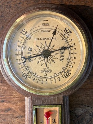 Vintage Springfield Weather Station Barometer Thermometer Hygrometer w Key