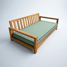 COVER ONLY Outdoor Contrast Trim 6" Twin Daybed Fitted Sheet Slipcover AD002