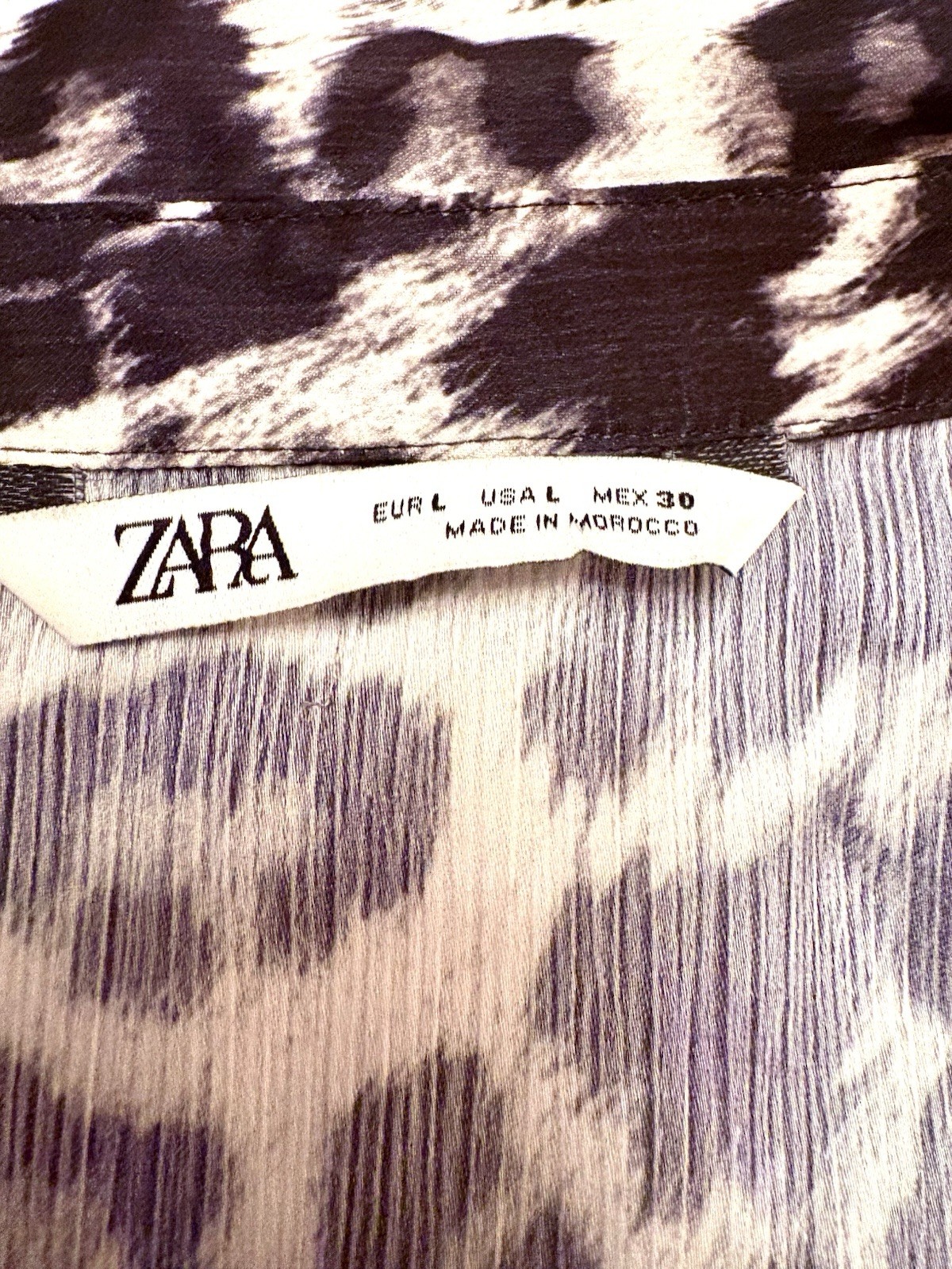 ZARA Leopard Print Collared Button Long Sleeve Bl… - image 6