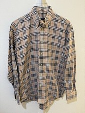 Vintage Burberry London Nova Check Shirt Mens M Plaid Button Down Made in USA