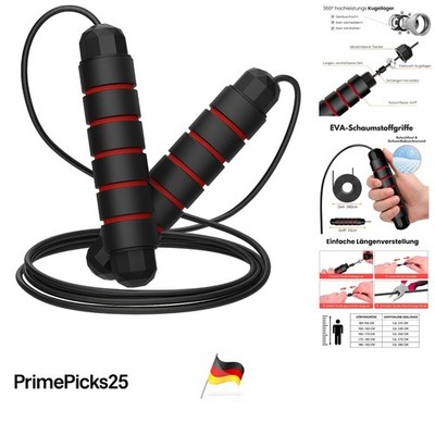 Springseil verstellbar 2,8m Ergonomische Griffe Fitness Training rote