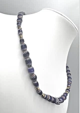 Antique Blue Venetian 6-layer Chevron Glass African Trade Beads - Rare! 