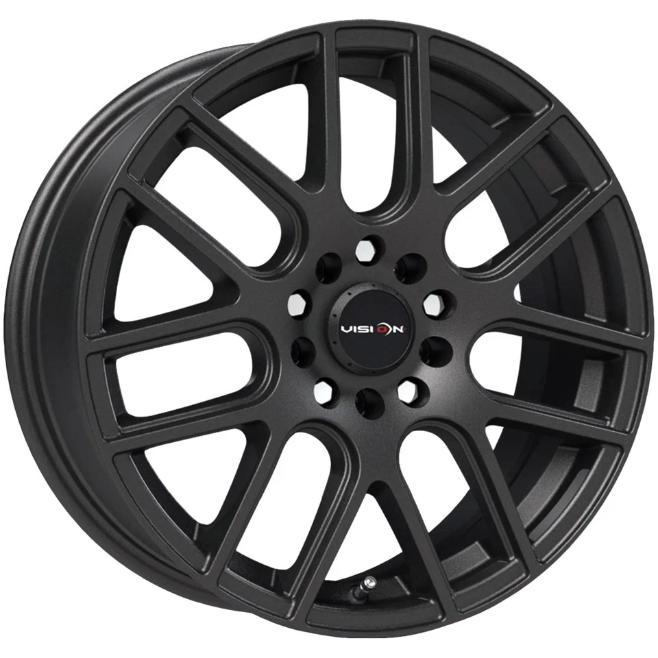 (4) Vision 426 Cross 15x6.5 4x100/4x4.5" +38mm Matte Black Wheels Rims 15" Inch Foto 2 de 4