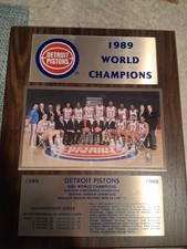 Vintage 1990 DETROIT PISTONS Basketball Bad Boys NBA World Champions Wall Plaque