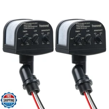 TREEWELL 2 Pack 240-Degree Replacement Motion Sensor, Adjustable LUX(5-300) a
