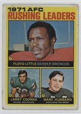1972 Topps AFC Leaders Floyd Little Larry Csonka Marv Hubbard #1 HOF 0f6