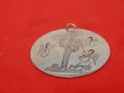 Jewelry -Silver Disc. Pendant Etched &Stamped DeGrazia 1978 - Angels & Cactus — photo 1