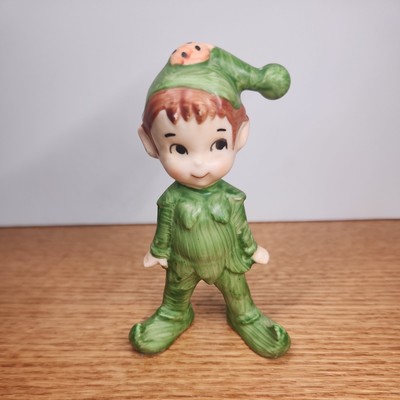 Vintage Porcelain Japan Pixie Leprechaun with Ladybug 