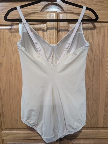 Maidenform Women's Sheer Lace Bodysuit Nude Firm Control, Nylon, 36C NWT - Picture 2 of 9