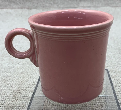 Homer Laughlin Rose Pink Fiesta Mug Fiestaware O Ring Handle Coffee Cup HLC USA