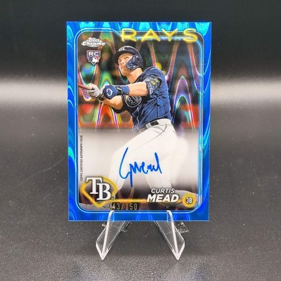 2024 Topps Chrome #RA-CME Curtis Mead Rookie Auto Blue RayWave Ref #/150