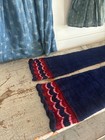 Circa 1920's  Pennsylvania  Amish Wool Long Stockings Purple Red Pink Decoration — photo 5