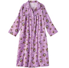 Size 4X PLUS Cozee Corner Purple Coffee Flanner Duster House Dress Coat