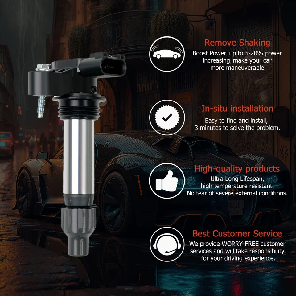 6X Ignition Coil + Iridium Spark Plug Set For Cadillac GMC Chevy Buick UF569 OEM Foto 4 de 4