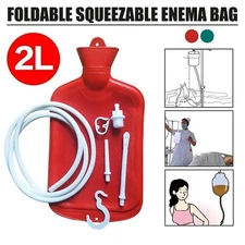Reusable 2L Enema Bag Colonic Cleaning Irrigation Detox Rubber Bag Kit