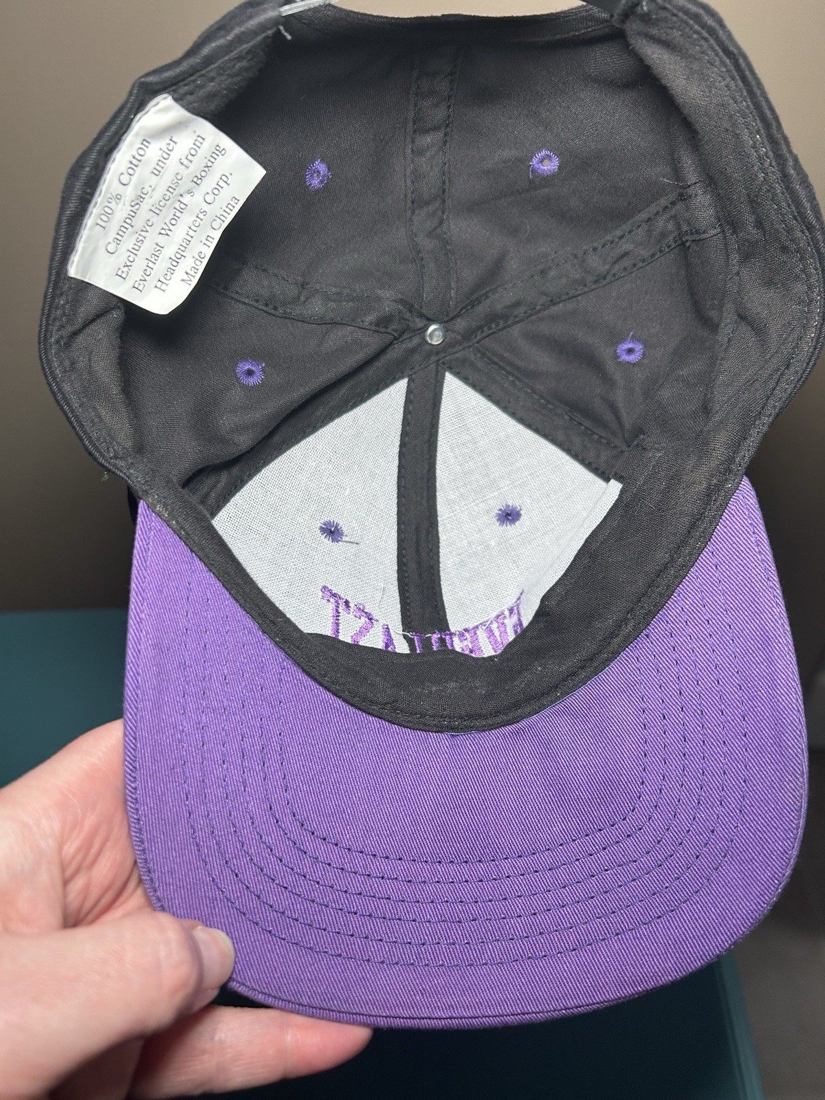 RARE Vintage 1990s Everlast Boxing Snapback Hat 2 Tone Black Muscle Gym 90s VTG image 8