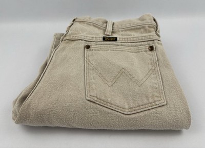 Men's Vintage 1990s Wrangler 0936TAN Beige ''Cowboy Cut'' Jeans Size 34x30