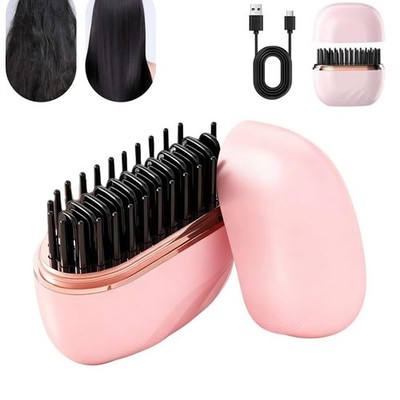 Mini Haarglätter 2 in 1 Akku Haarglätter Bürste Wiederaufladbar 30er