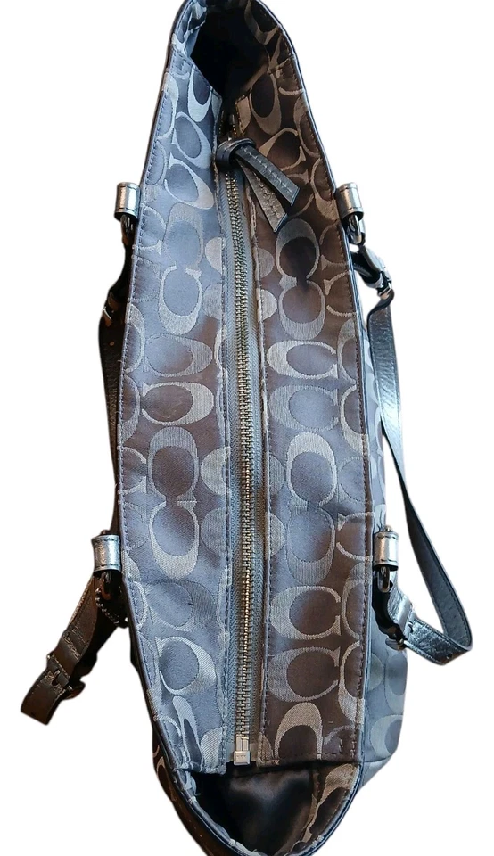 Bolso de Hombro Coach Gris Signature Cremallera Superior De Colección - F1175-F17698 Foto 4 de 4