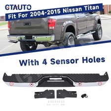 New Chrome Rear Step Bumper Assembly W Sensor Holes For 2004-2015 Nissan Titan New Chrome Rear Step Bumper Assembly W Sensor Holes For 2004-2015 Nissan Titan