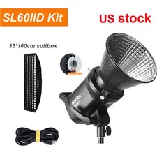 US Godox SL60IID Bowens COB LED Video Light with 35 160cm Softbox Kit