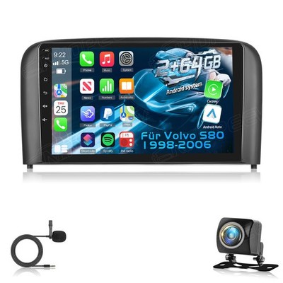 Android 15 Autoradio GPS Navi Carplay WiFi FM RDS KAMERA Für Volvo S80 1998-2006