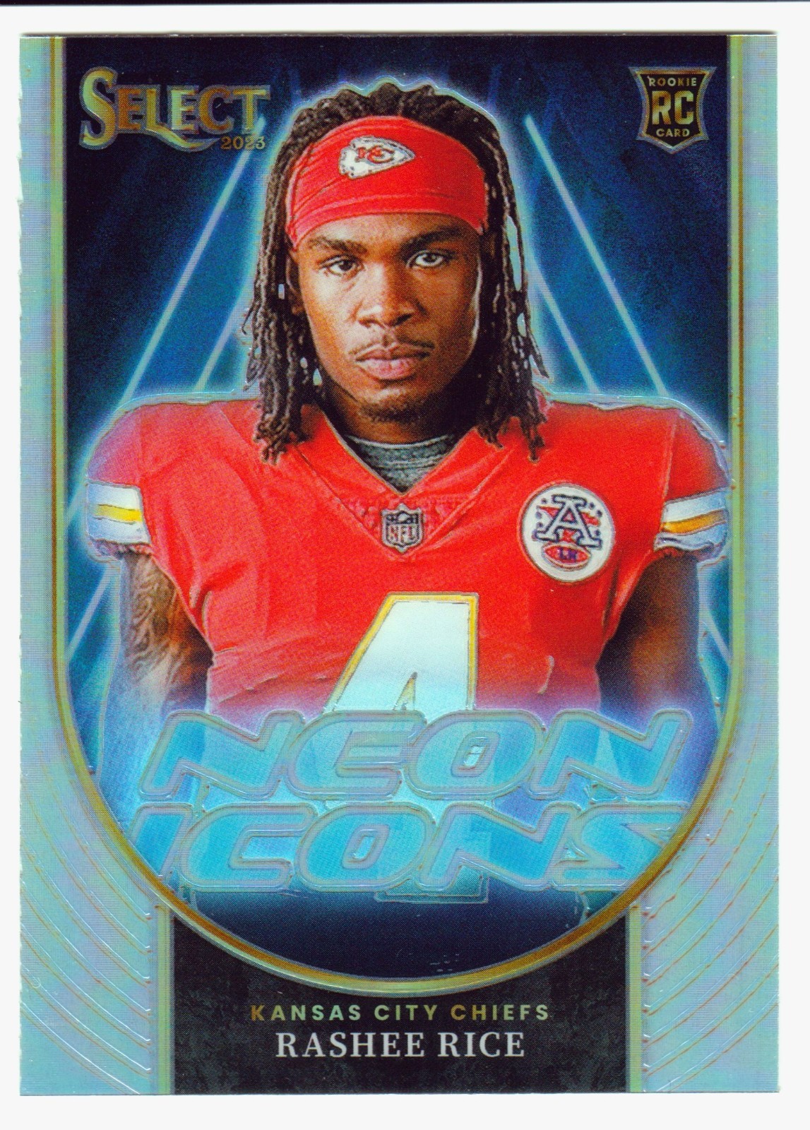 2023 Panini Select Neon Icons Rashee Rice RC #NI-RRI Kansas City Chiefs