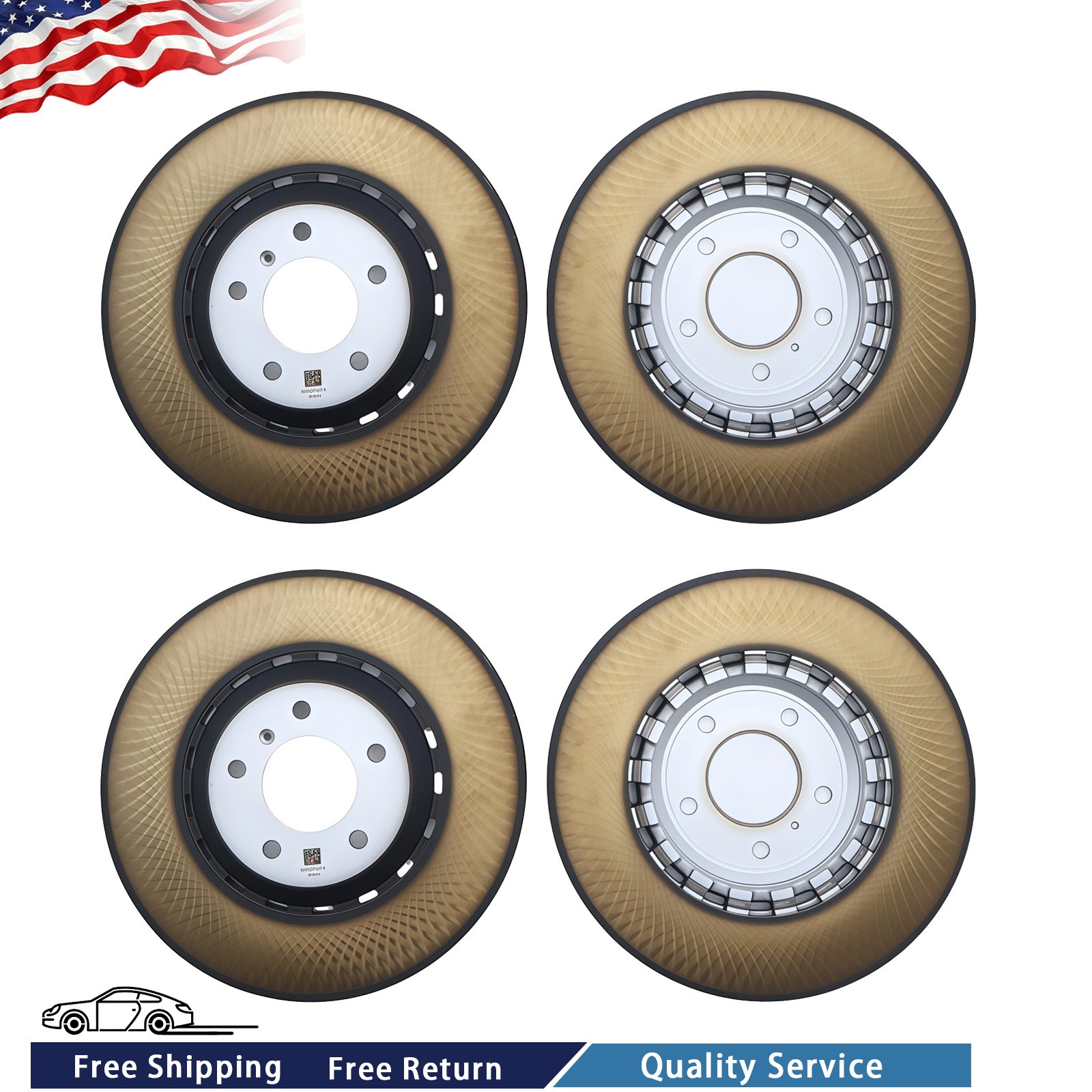 Bentley Bentayga Speed 2016-2023 Front Right Brake discs 4 pcs P/N 4M0615601N