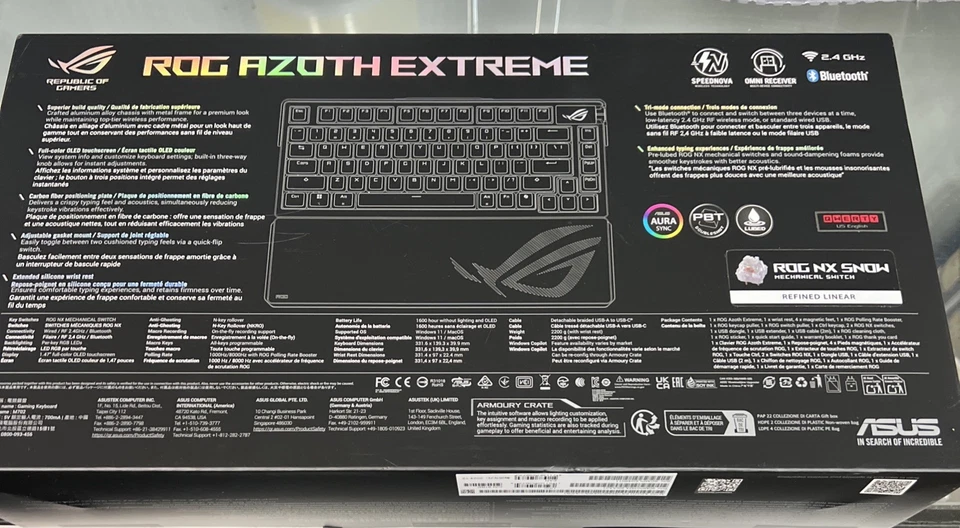 Teclado para juegos personalizado ASUS ROG Azoth Extreme 75, chasis de aluminio, fibra de carbono Foto 2 de 2