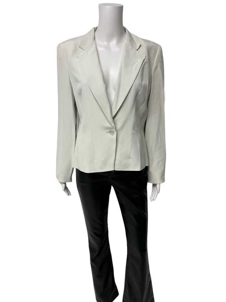 Blazer Blooming Dale para mujer claro como nuevo con cuello de un botón talla 12P Foto 2 de 4