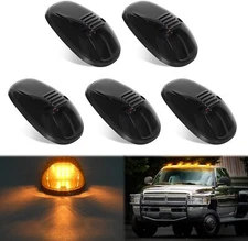 Nilight LED Cab Marker Lights Roof Running Light 5 PCS 9 LED Smoke Lens Amber