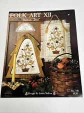 Homespun Elegance Folk Art XII Button Tree Cross Stitch Pattern