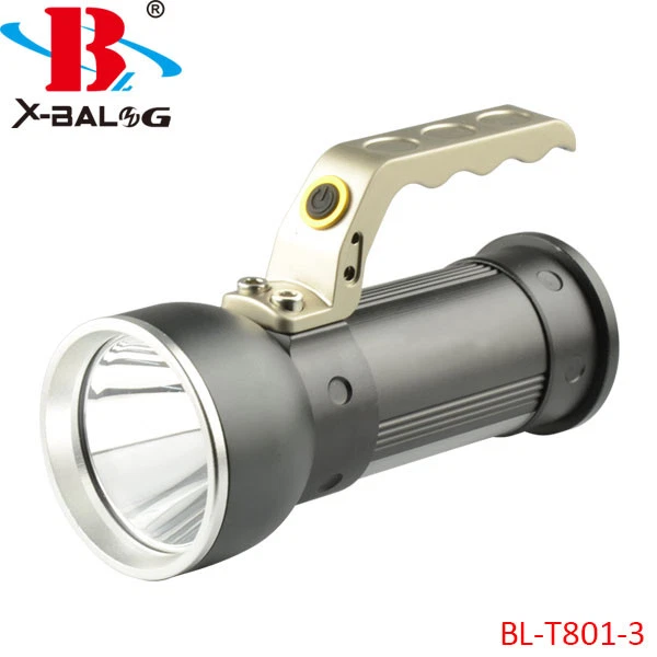 TORCIA LED RICARICABILE XML-T6 2X1850 IMPUGNATURA ALLUMINIO ACCIAIO INOX SOS - Immagine 2 di 2