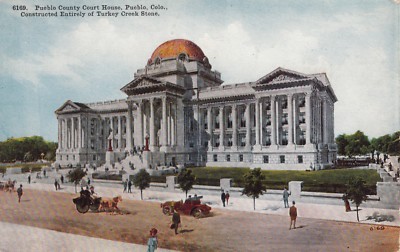 ALTE POSTKARTE USA USA USA Vereinigte Staaten PUEBLO County Court House Writ. 1921
