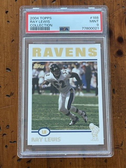 2004 Topps Collection Ray Lewis #188 Baltimore Ravens PSA 9 *PERFECT CENTERING*